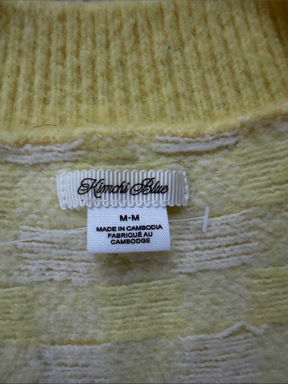 Yellow and White Gingham Short-Sleeve Cardigan - Picture 2 of 3